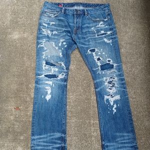 Cult of individuality Distressed Japanese Selvedge Rebel Straight Jeans